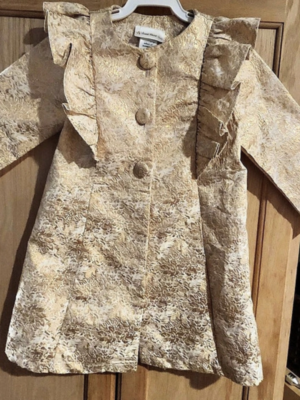 Sweet Heart Rose Girls Floral Brocade Dress Gold Girls 3T Like New